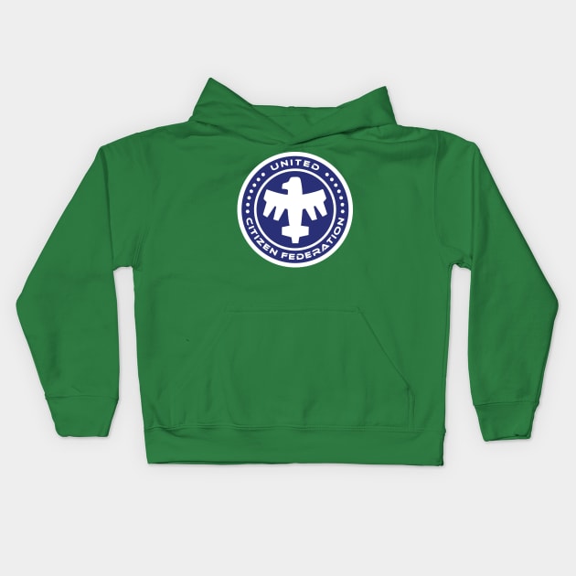 United Citizen Federation Kids Hoodie by MindsparkCreative